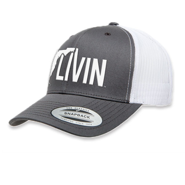 Gray/White Curved Bill